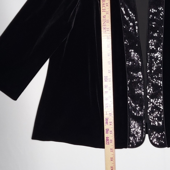 Alex Evenings Pant Suit Set Women 2X Black Velvet Sequin Party Event Wedding - Picture 5 of 16